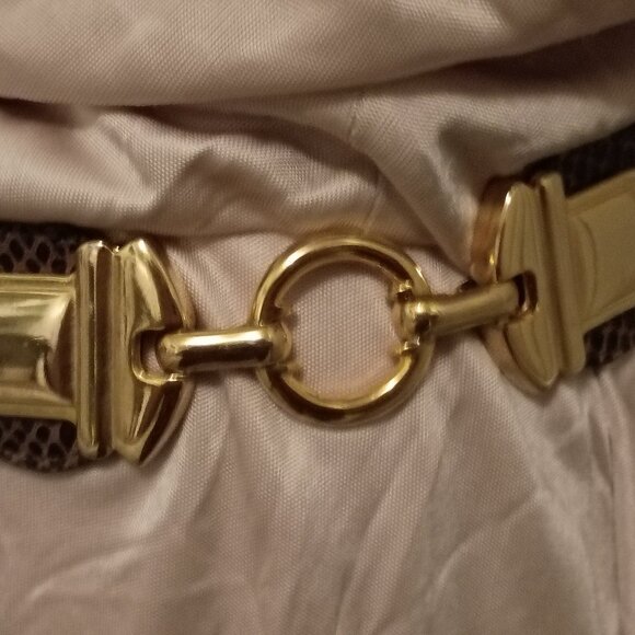 Women\'s LEATHEROCK Brown Horsebit Belt Sz M 28-35 main image 4